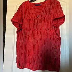 Red and black blouse